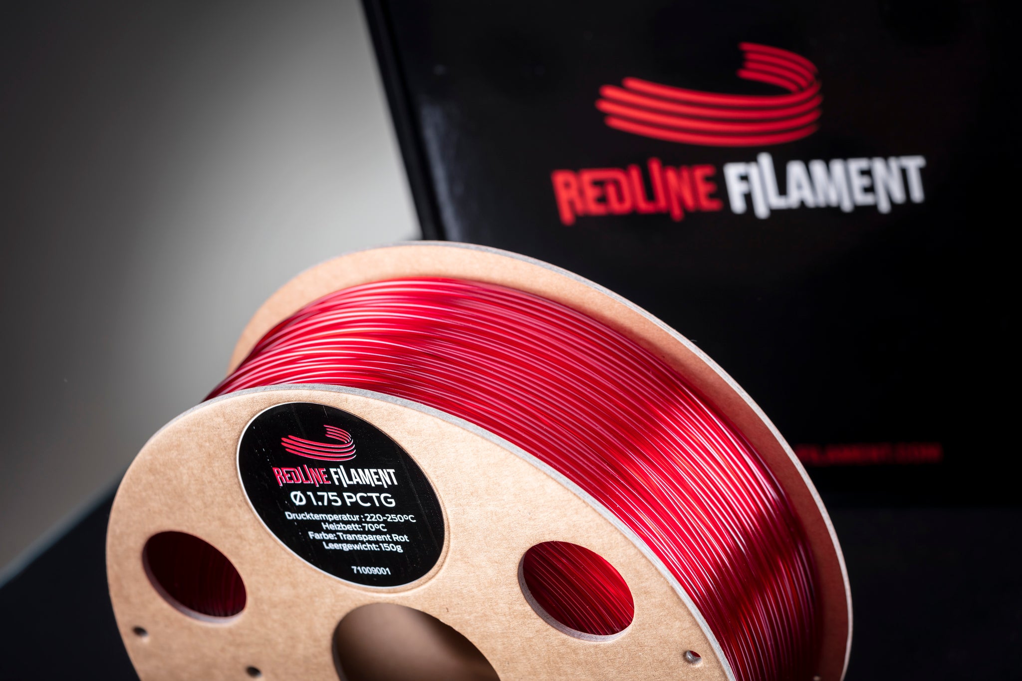 PCTG Filament Transparent Rot - REDLINE FILAMENT